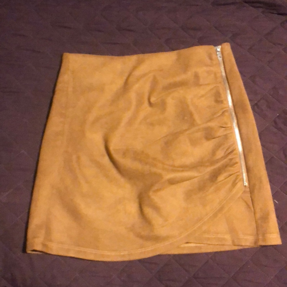 Brown suede skirt